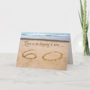 60. Geburtstag Schreiben in Sand Seashore Karte