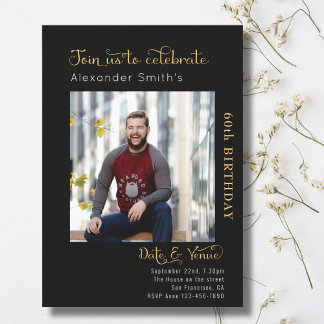 60. Geburtstag schwarz Einladung