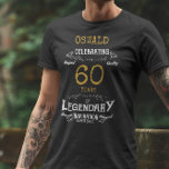 60. Geburtstag Schwarz-weiße Goldmünzen T-Shirt<br><div class="desc">Ein Vintager T - Shirt zum Geburtstag mit einer herzlichen Botschaft. Fügen Sie den Namen hinzu und ändern Sie das Jahr mithilfe der Vorlage.</div>