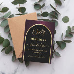 60. Geburtstag schwarzer bordeauxroter Goldbogen Save The Date<br><div class="desc">Eine Save the Date Karte für eine 60. Geburtstagsfeier. Schwarz und Bordeaux,  mit einem goldenen Imitat geschmückt. Personalisieren und fügen Sie ein Datum und Ihren Namen. Der Text: Sechzig und Save the Date ist mit einem großen trendigen handgeschriebenen Stil geschrieben.</div>