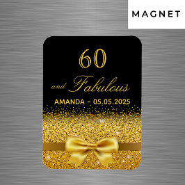 60. Geburtstag schwarzes Gold Save the Date elegan Magnet