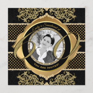 60. Geburtstag Sechzigste Gold Diamond Foto Rahmen Einladung