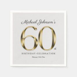 60. Geburtstag Solid Gold Text Classic Light Gray Serviette