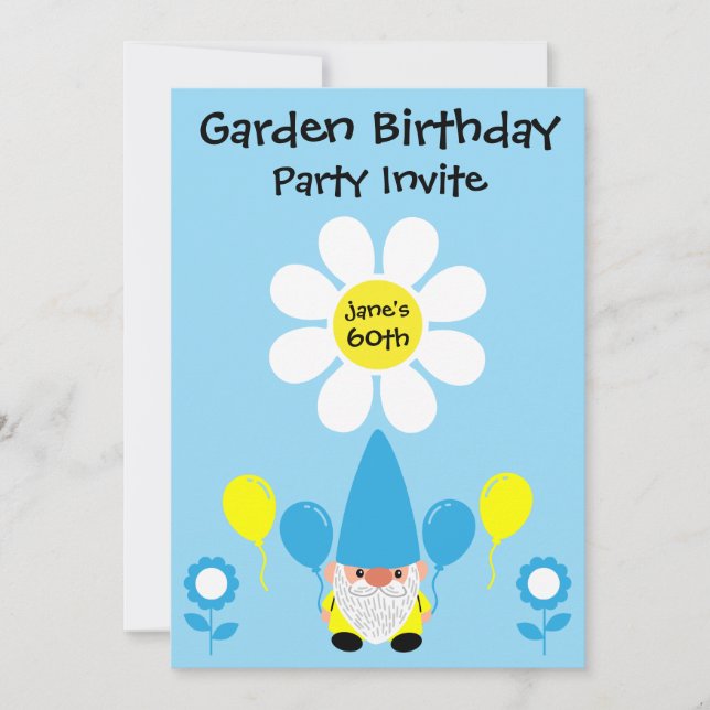 60. Geburtstag Sommergarten Party Einladung (Vorderseite)