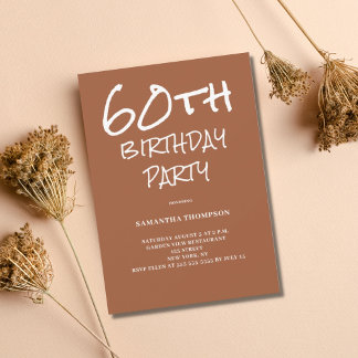 60. Geburtstag Terracotta-Party Einladung