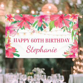 60. Geburtstag Tropische String Lights Hawaiian Banner