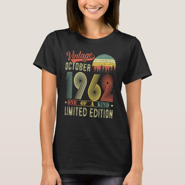 60. Geburtstag Vintag im Oktober 1962 T-Shirt (Vorderseite)