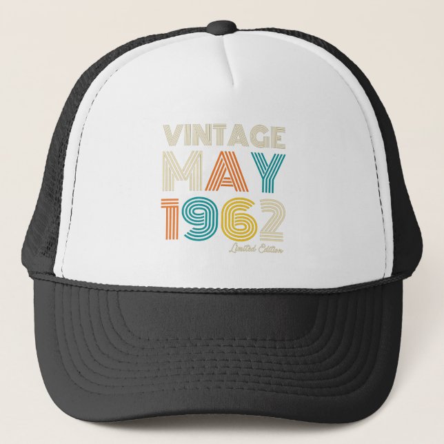 60. Geburtstag Vintag Mai 1962 Truckerkappe (Vorderseite)