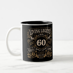 60. Geburtstag vintage Zweifarbige Tasse