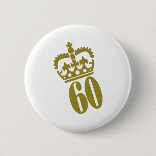 60. Geburtstag - Zahl - sechzig Button