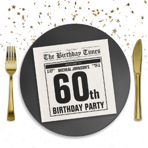 60. Geburtstag Zeitung Funny Unique Custom Serviette
