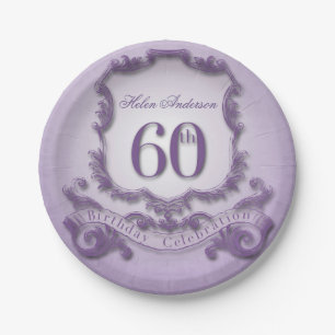 60. Geburtstags-Feier-Vintager Rahmen Pappteller