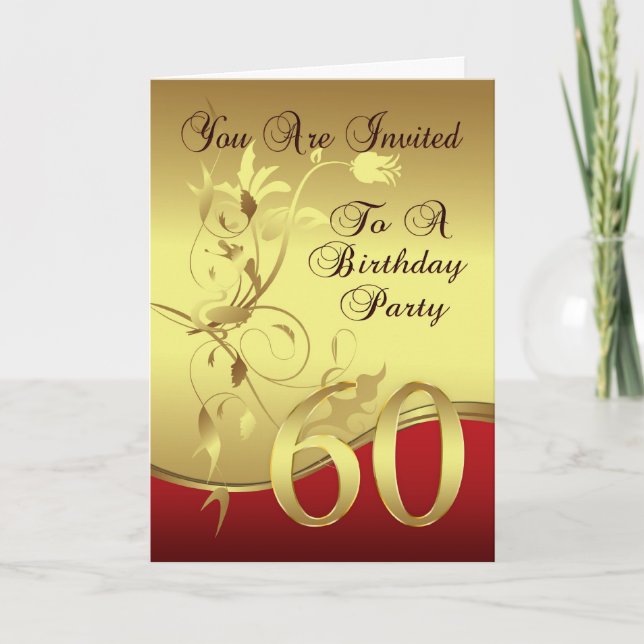 60. Geburtstags-Party Einladungs-Karte Einladung (Vorderseite)