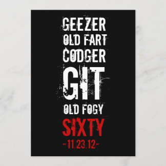 60. Geburtstags-Partygeezer-Einladung Einladung