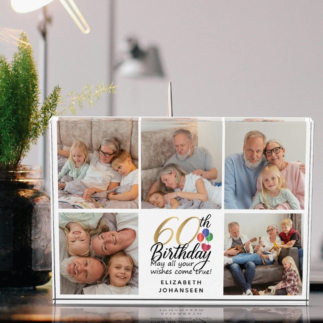 60. Geburtstagsbild Collage Script Schriftzug Fotoblock (Von Creator hochgeladen)