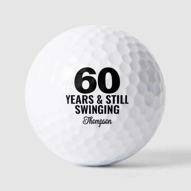 60. Geburtstagsfavors noch immer mit Namen schwing Golfball (Vorderseite)