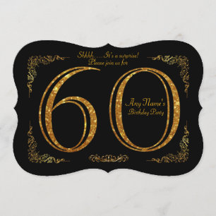 60. Geburtstagsfeier 60., großartiges Gatsby, schw Einladung