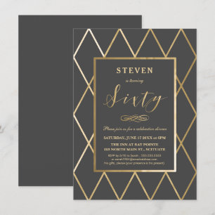 60. Geburtstagsfeier - Gold, Elegant, Trendy Einladung