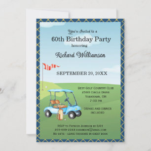 60. Geburtstagsfeier Herren-Golf-Themenparty Einladung
