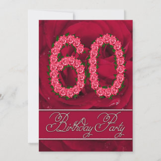 60. Geburtstagsfeier mit Rose Einladung