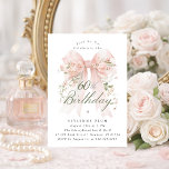 60. Geburtstagsfeier Rosa Coquette-Band Rose Blume Einladung<br><div class="desc">Eine große rosafarbene Coquette-Schleife ist mit eleganten rosa Rosen auf dieser Geburtstagseinladung verziert. Klassische Kalligrafie informiert Ihre Gäste darüber,  dass es sich um einen Meilenstein-Geburtstag handelt. Einfach mit Ihren Party-Details personalisierbar.</div>