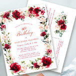 60. Geburtstagsfeier Rote Rose Pink Peony Einladun Postkarte<br><div class="desc">Elegante rote Rosen und rosafarbene Pfannkuchen sind in dunkelgrünen Blätter eingebettet,  um einen wunderschönen Blumenrahmen zu schaffen,  der Ihre Geburtstagsdetails umgibt. Traditionelle und klassische Kalligraphie verleiht dem Design eine luxuriöse Ästhetik. Du wirst stolz sein,  dies deinen Gästen zu schicken.</div>