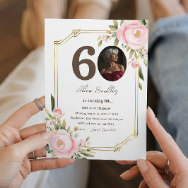 60. Geburtstagsfeier und Einladungen mit Blumen