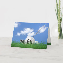 60. Geburtstagsgolfball im Gras Karte