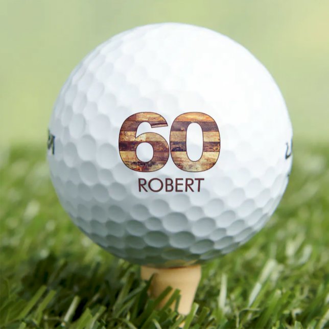 60. Geburtstagsgolfbälle 60 Jahre Golferholzgesche Golfball (Von Creator hochgeladen)