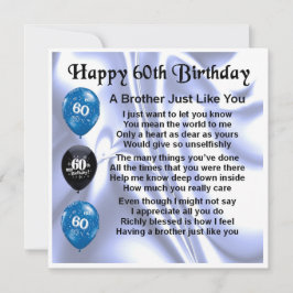 60. Geburtstagskarte - Bruder Karte