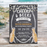 60. Geburtstagskarte Cheers & Biers Rustikale Halb Einladung<br><div class="desc">Cheers & Biere Rustikales Chalkboard 60. Geburtstag Einladungen.</div>