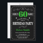 60. Geburtstagskarte Schwarz und Grün Einladung<br><div class="desc">60. Geburtstag Einladung Schwarz und Grün Typografie. Tafel. Schwarz-Weiß-Hintergrund Erwachsener Geburtstag. Männer oder Frauen zum Geburtstag. Kinder Junge oder Mädchen Lady Teenage Teenage Bday Einladen. 13. 15. 16. 18. 20. 21. 30. 40. 50. 60. 70. 80. 90. 100. Jedes Alter. Für weitere Anpassungen klicken Sie bitte auf die Schaltfläche "Anpassen"...</div>