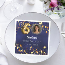 60. Geburtstagsnavy blauen goldenen Sterne Foto