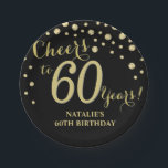 60. Geburtstagsparty Black and Gold Diamond Pappteller<br><div class="desc">60. Geburtstagsparty Black and Gold Diamond Paper Plate</div>