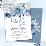 60. Geburtstagsparty Dusty Blue Floral Einladung<br><div class="desc">Dusty blau florale 60. Geburtstagsfeier Einladung für eine lustige Geburtstagsparty</div>