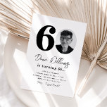 60. Geburtstagsparty Einladung | 60. Geburtstag<br><div class="desc">Minimalistische 60. Foto Geburtstagseinladung. Bereit,  von dir personalisiert zu sein!</div>
