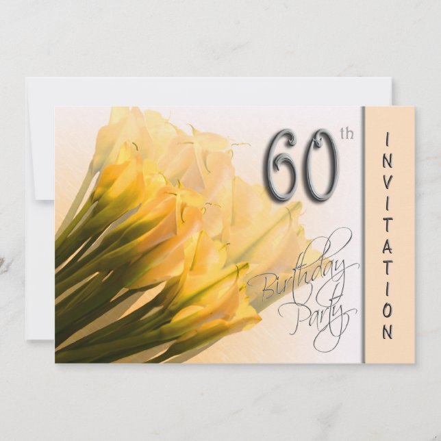 60. Geburtstagsparty Einladung - Calla Lilies (Vorderseite)