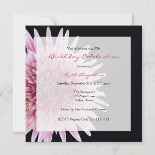 60. Geburtstagsparty Einladung Gerbera Daisy