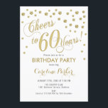 60. Geburtstagsparty Einladung - Gold White<br><div class="desc">60. Geburtstagsparty Einladung Elegantes Design mit Imitaten Glitzer Gold und Weiß. Feiert bis 60 Jahre!</div>