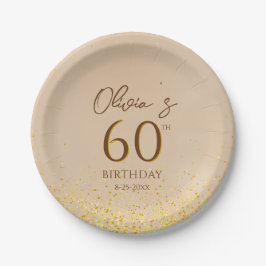 60. Geburtstagsparty Elegant Gold Pappteller