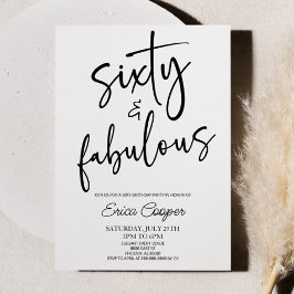 60. Geburtstagsparty & Fabulous Minimal 60. Einladung