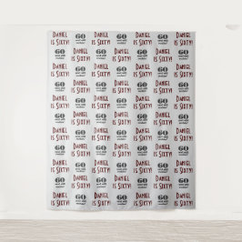 60. Geburtstagsparty Hintergrund | Schritt und Wie Wandteppich