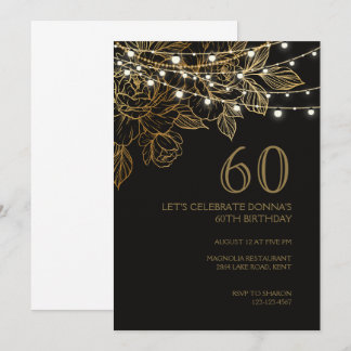 60. Geburtstagsparty Luxus elegante Einladung