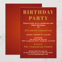 60. Geburtstagsparty mit Standards Red Birthday Pa