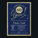 60. Geburtstagsparty - Navy Gold JEDES JAHR Einladung<br><div class="desc">60. Geburtstagsparty Einladung in Imitate Glitzer Gold und Marineblau. Feiert bis 60 Jahre! Bitte schreiben Sie uns,  wenn Sie weitere Anpassungen benötigen.</div>