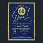 60. Geburtstagsparty - Navy Gold JEDES JAHR Einladung<br><div class="desc">60. Geburtstagsparty Einladung in Imitate Glitzer Gold und Marineblau. Feiert bis 60 Jahre! Bitte schreiben Sie uns,  wenn Sie weitere Anpassungen benötigen.</div>
