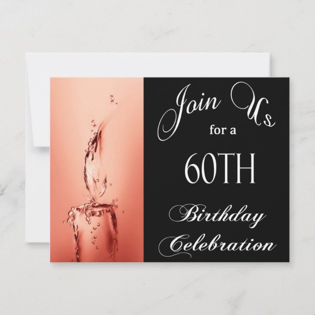 60. Geburtstagsparty Personalisierte Einladung (Vorderseite)