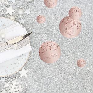 60. Geburtstagsparty Rose goldfarbene Sterne Glatt Konfetti