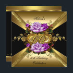 60. Geburtstagsparty Rose Lila Gold Black Einladung<br><div class="desc">60. Geburtstagsparty, Rose Lila Black Gold Geburtstagsparty. Blume mit Blumenbezug, Party-Geburtstag lädt zum 15., 16., 18., 21., 20., 30., 40., 50., 60., etc. ein. Dieser Design-Stil ist urheberrechtlich geschützt © Inhalt und Designs © 2000-2014 Zizzago™ (Marke) und es ist Lizenzgeber. Passen Sie Ihre persönlichen Daten und Ihr Alter an. Fantastisches...</div>