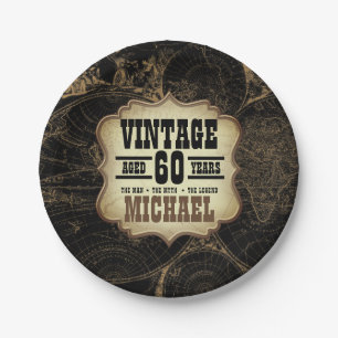 60. Geburtstagsparty Vintages Thema Individuelle N Pappteller